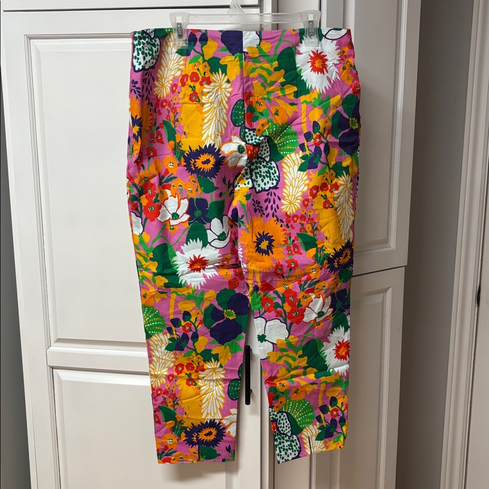 FRANCES VALENTINE Lucy Pant in Pink/Multi Botanical Bash sz 16 - Picture 4 of 8